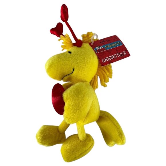 Peanuts Woodstock Plush Valentines Day Toy Holding Heart On Head Stuffed Animal - Picture 8 of 9